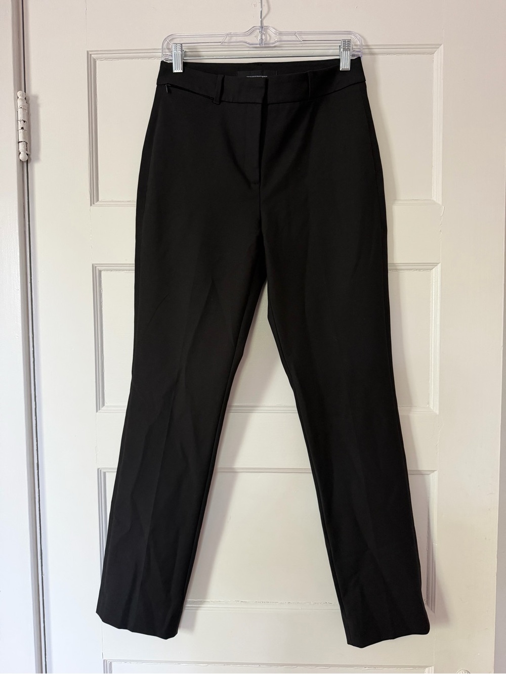 NWT White House Black Market Elle Slim Trouser Pants 4R Black Stretch